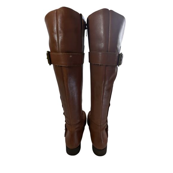 NWOT! NINE WEST! PECAN BROWN GENUINE LEATHER DOUBLE BUCKLE WESTERN BOOTS! SZ 6M - Picture 6 of 11